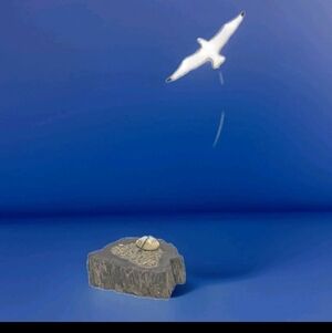 Eneg Creations Metal Flying Seagull Sculpture Wood Seashell Vintage Figurine USA